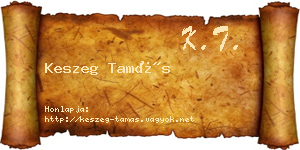 Keszeg Tamás névjegykártya